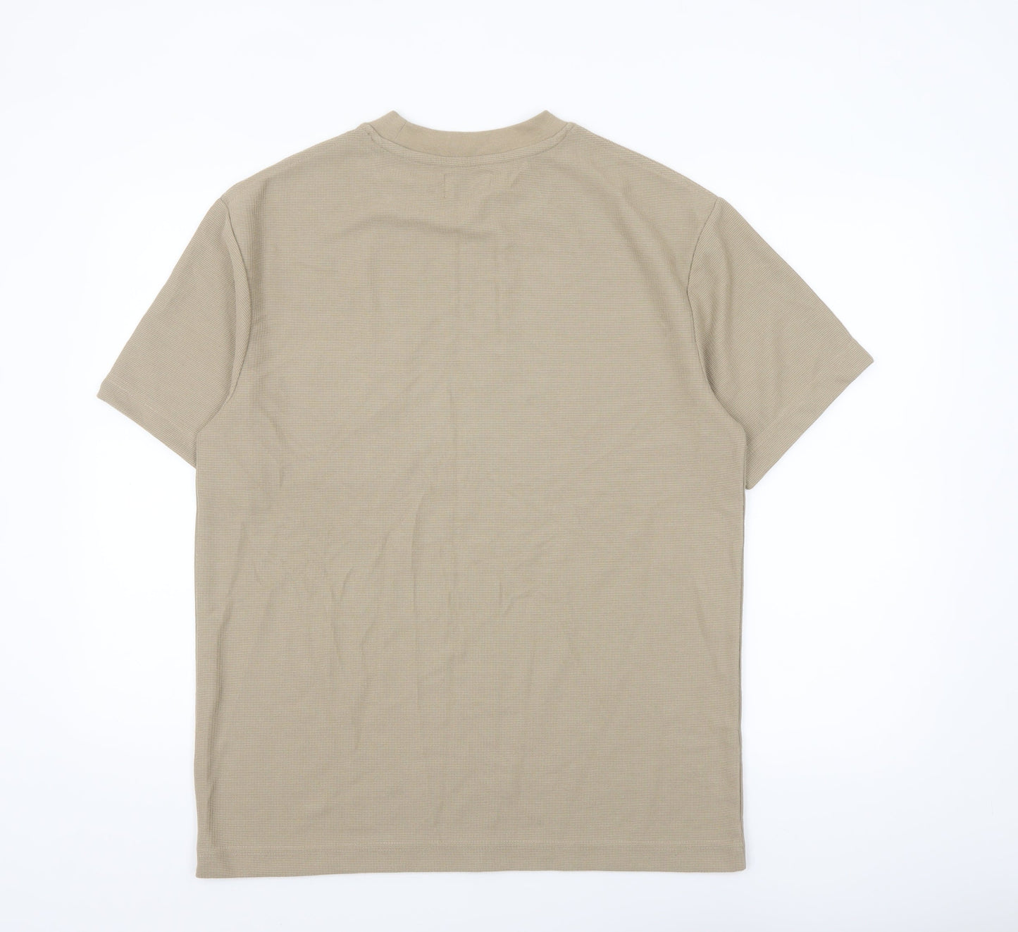 Topman Men's Beige Short Sleeve Crew Neck Knit T-Shirt Size S