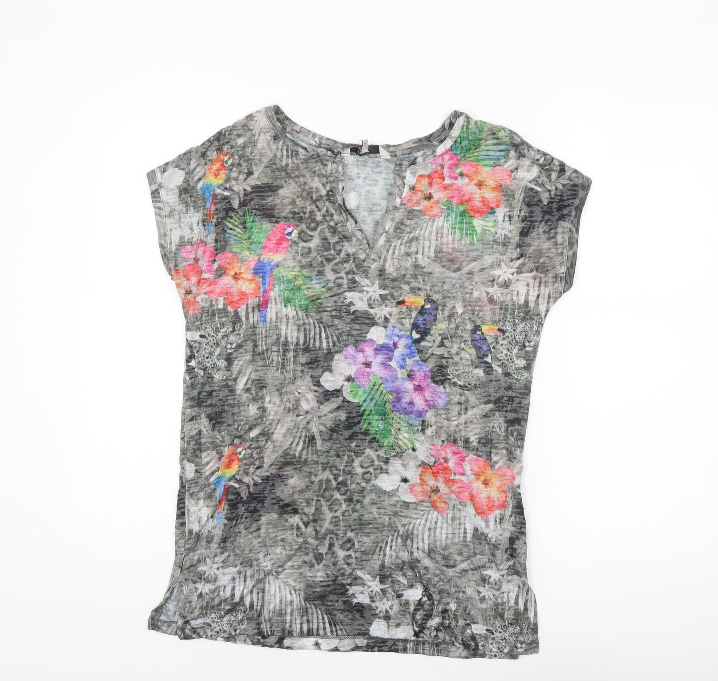Next Women's Multicoloured Tropical Print T-Shirt Size 8
