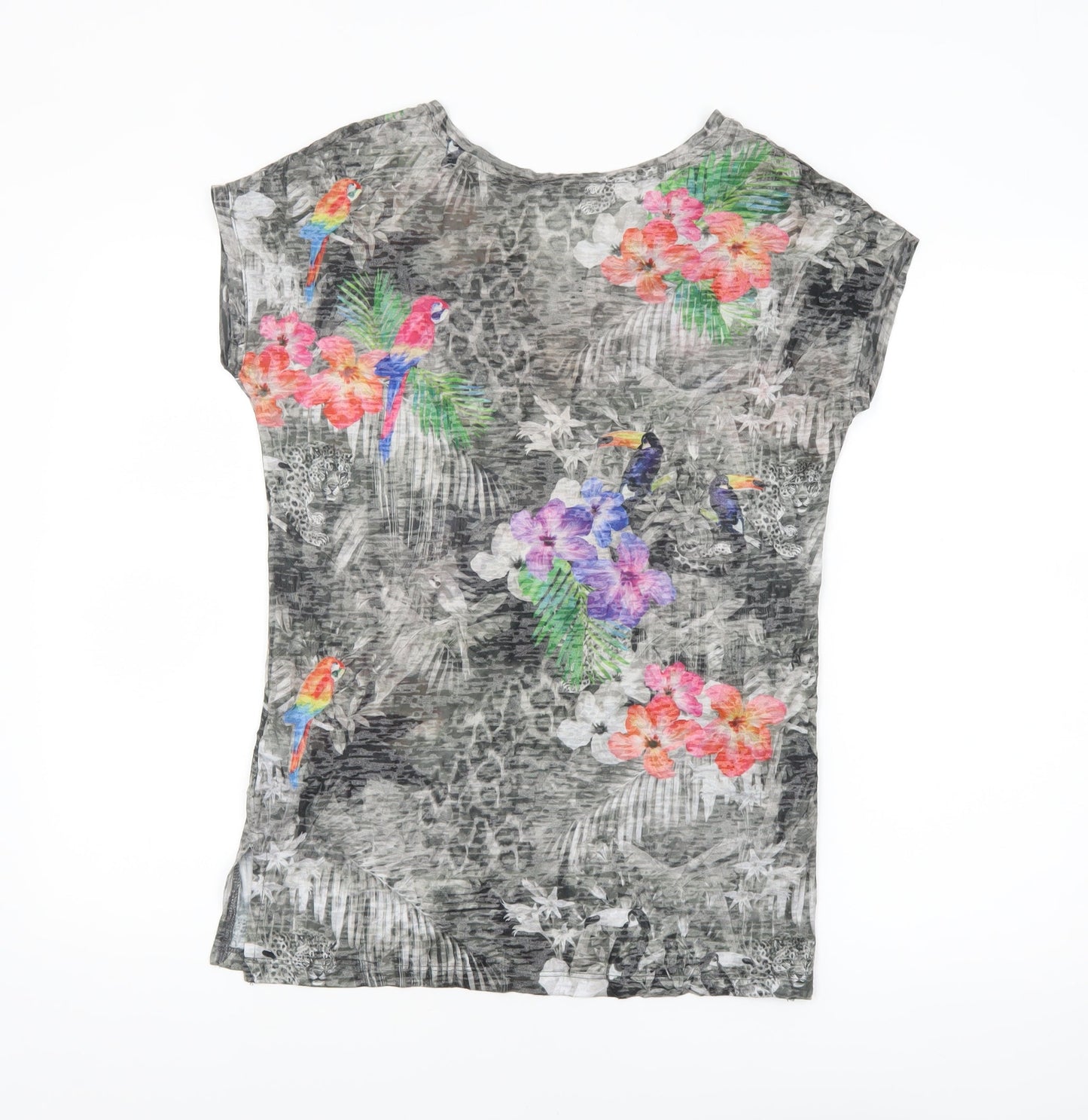 Next Women's Multicoloured Tropical Print T-Shirt Size 8