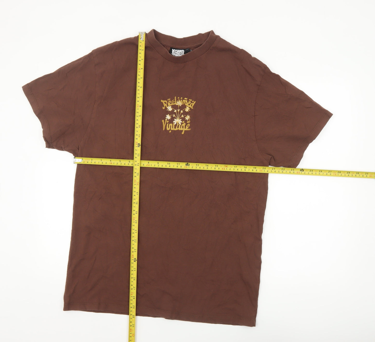Reclaimed Vintage Women’s Brown Graphic Cotton T-Shirt UK 10