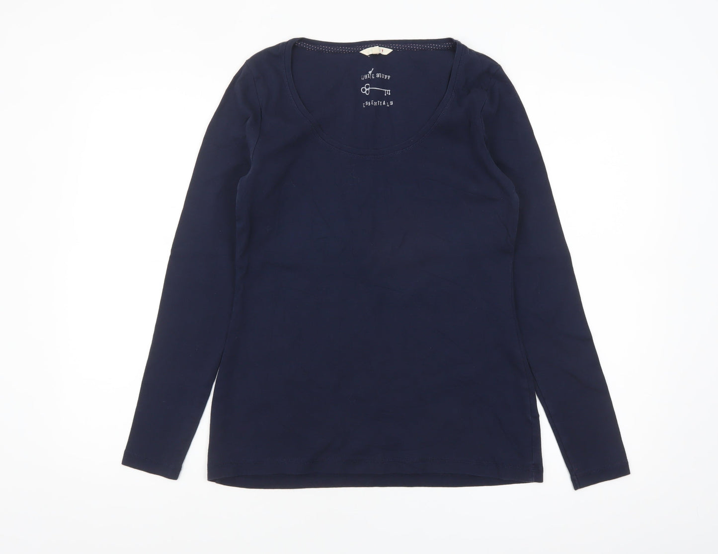 White Stuff Womens Blue Long Sleeve Cotton T-Shirt Size 12
