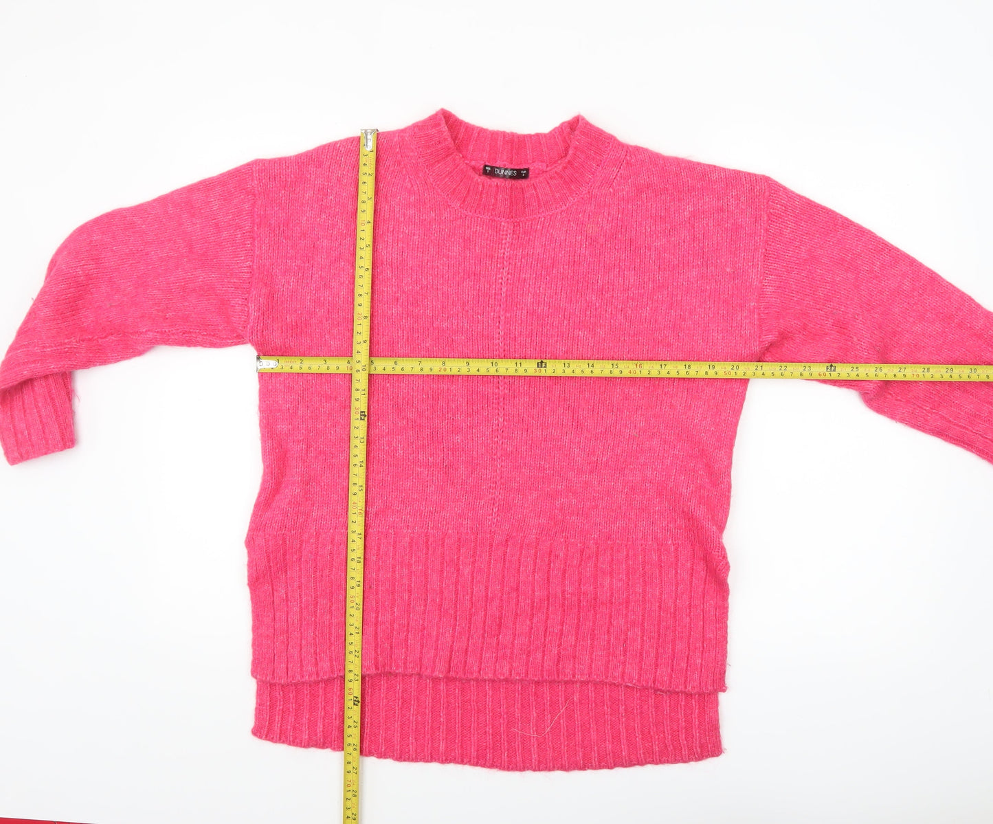 Dunnes Women Pink Crew Neck Long Sleeve Knit Jumper Size S