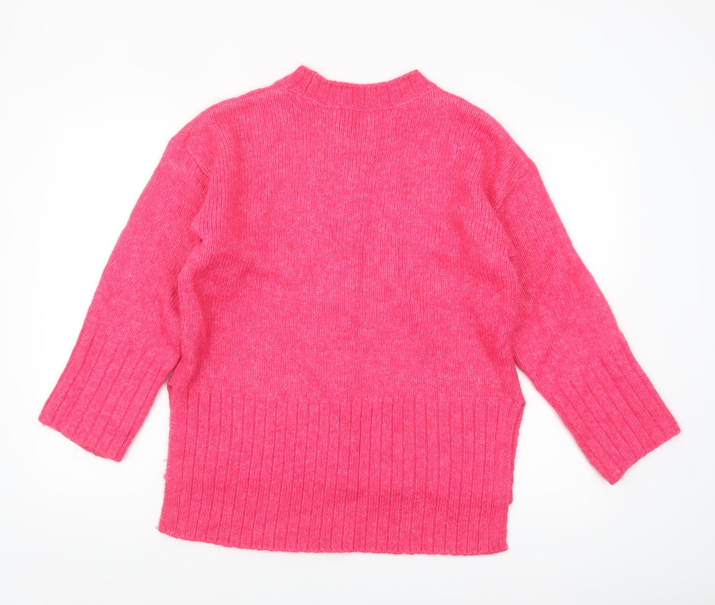 Dunnes Women Pink Crew Neck Long Sleeve Knit Jumper Size S