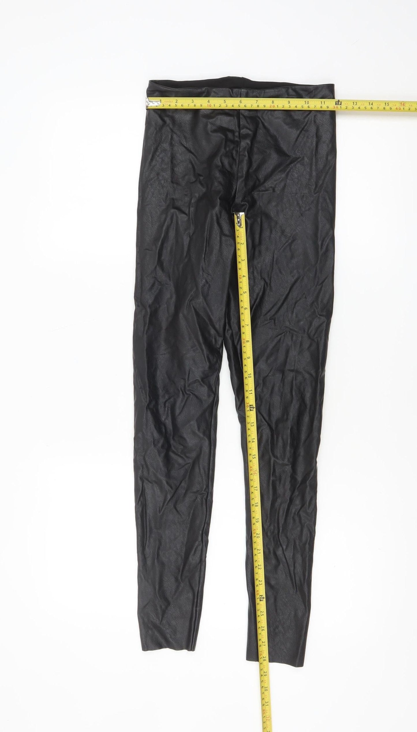 Gallery Women’s Black Faux Leather Stretch Leggings Size M