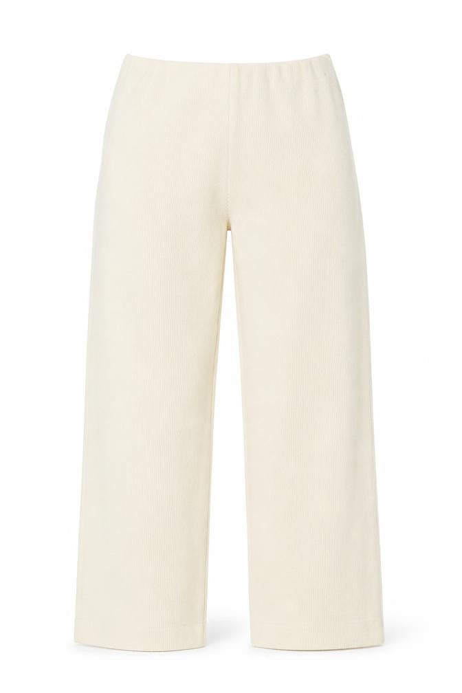 Mango Women Beige Wide-Leg Corduroy Trousers Size S