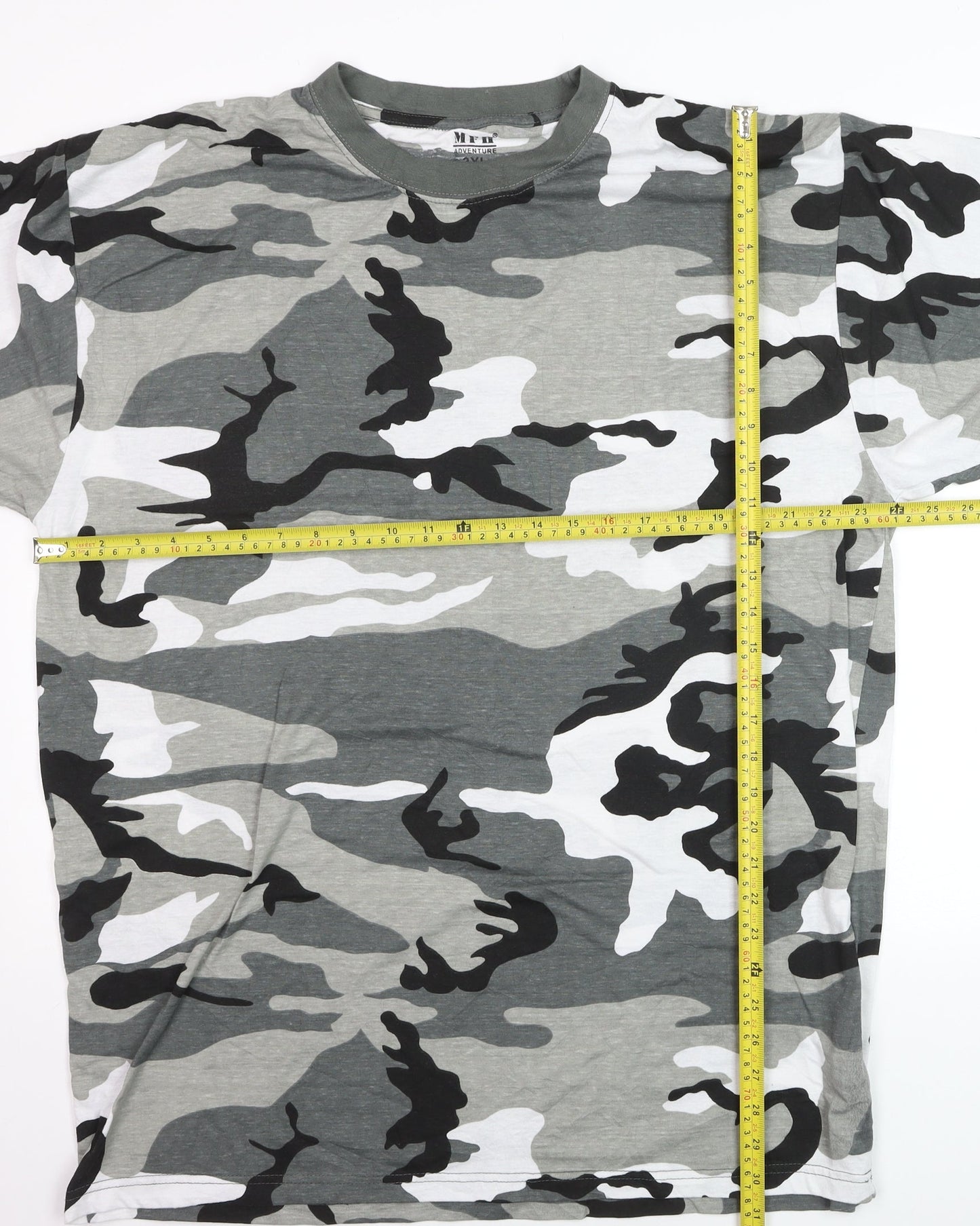 MFH Adventure Men's Grey Camouflage 3XL Cotton Crew Neck T-Shirt