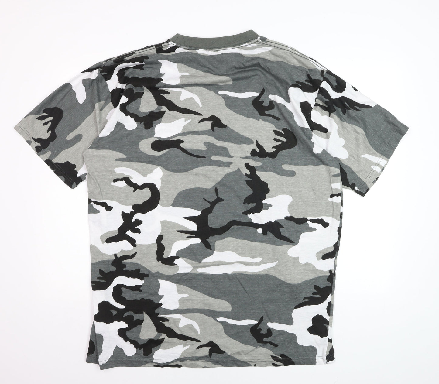 MFH Adventure Men's Grey Camouflage 3XL Cotton Crew Neck T-Shirt
