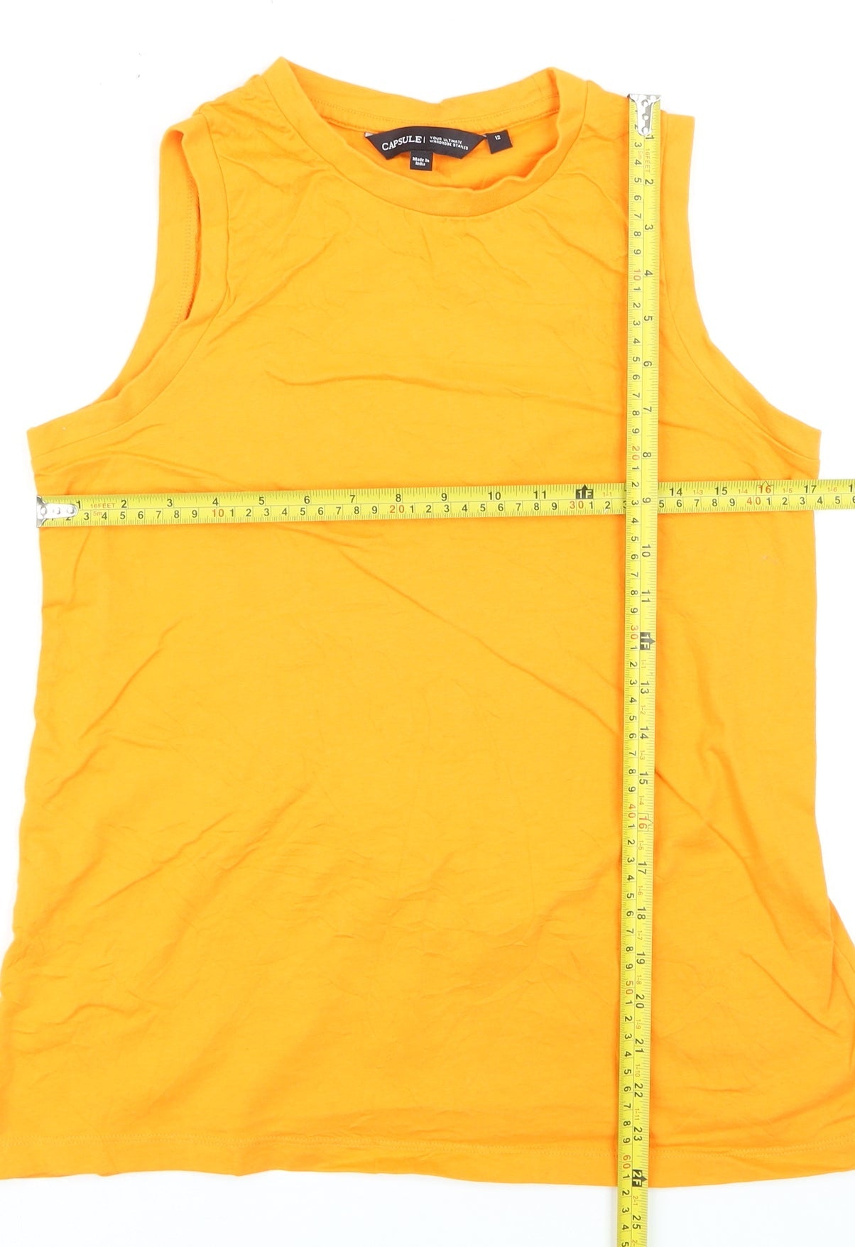 Capsule Women Orange Size 12 Sleeveless Cotton Tank Top