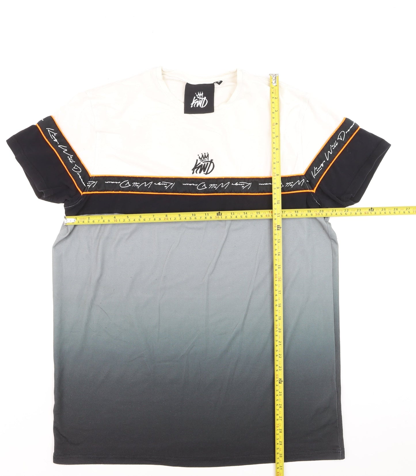 KWD Men's Multicoloured XL Crew Neck Colourblock T-Shirt