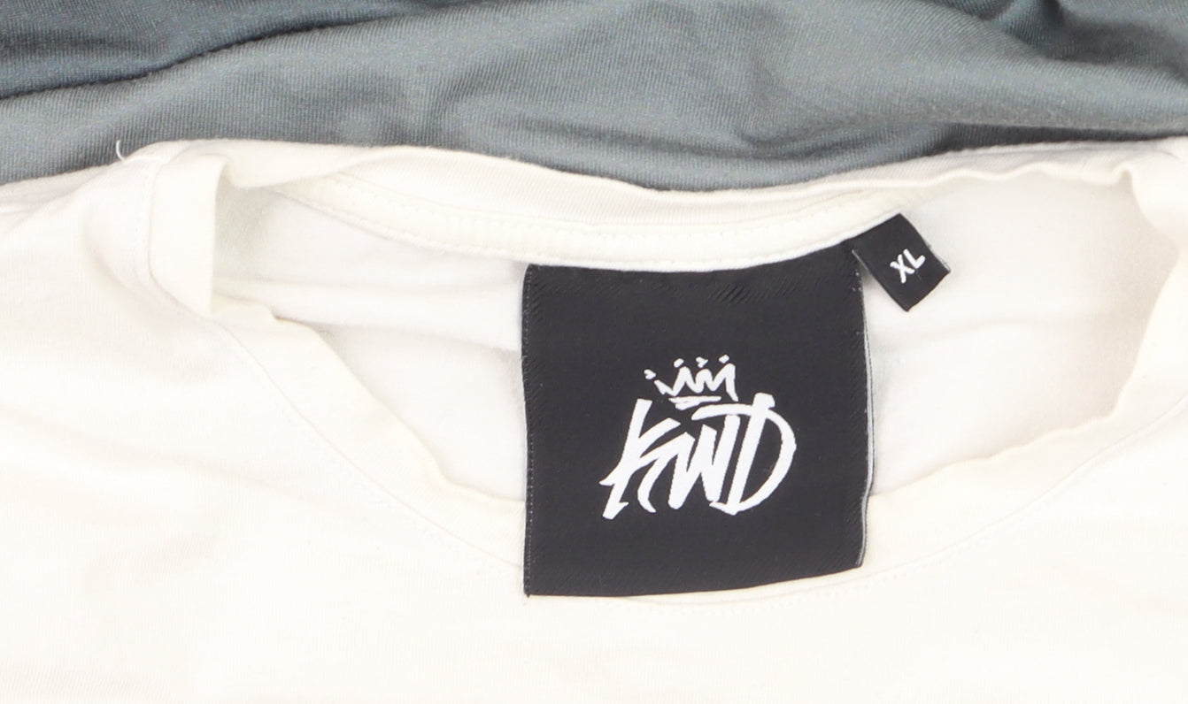 KWD Men's Multicoloured XL Crew Neck Colourblock T-Shirt