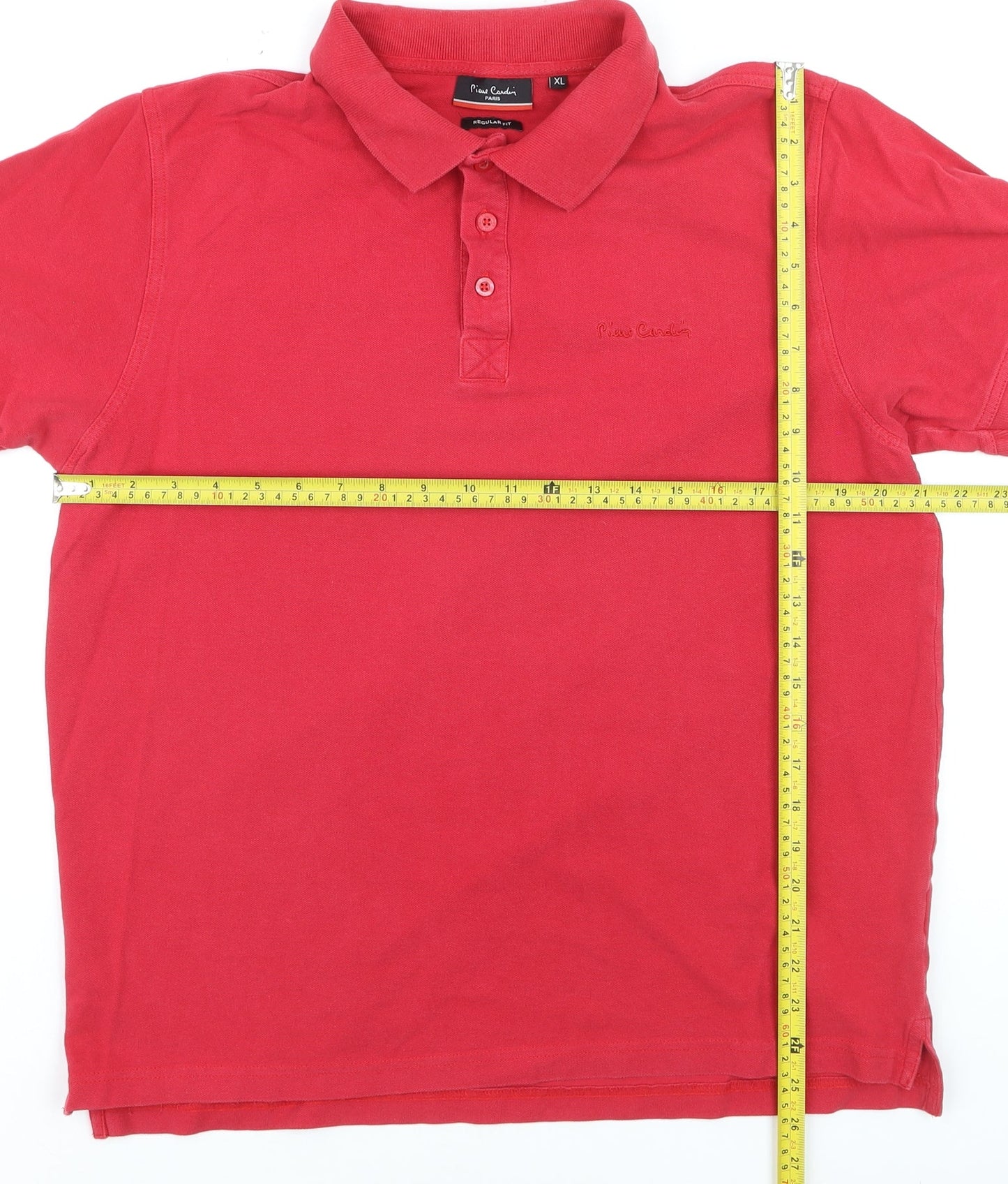 Pierre Cardin Men’s Red Cotton Regular Fit Polo Shirt XL