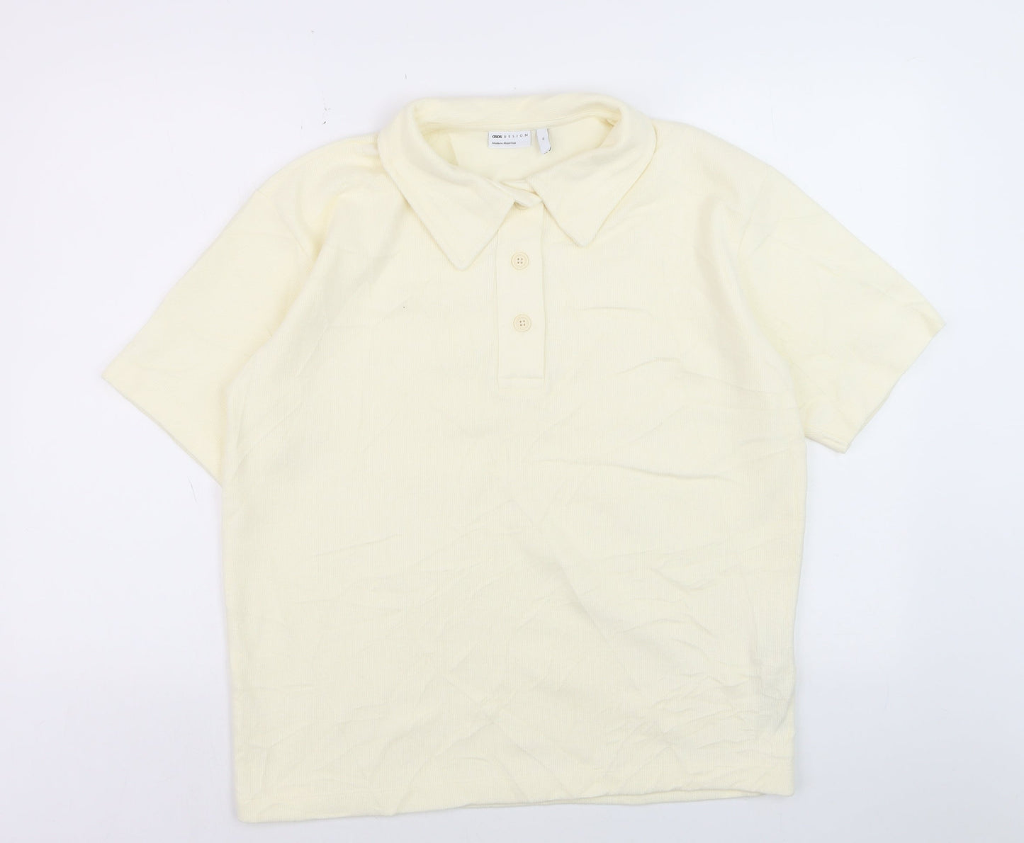 ASOS DESIGN Men's Ivory Polo Shirt XS Short Sleeve Regular Fit