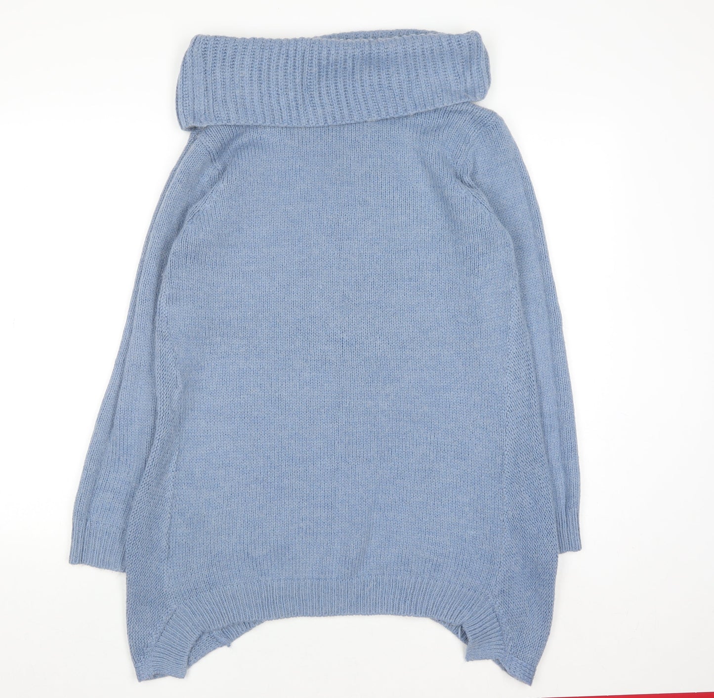 Very Women's Blue Cowl Neck Relaxed Fit Knit Jumper Size 10