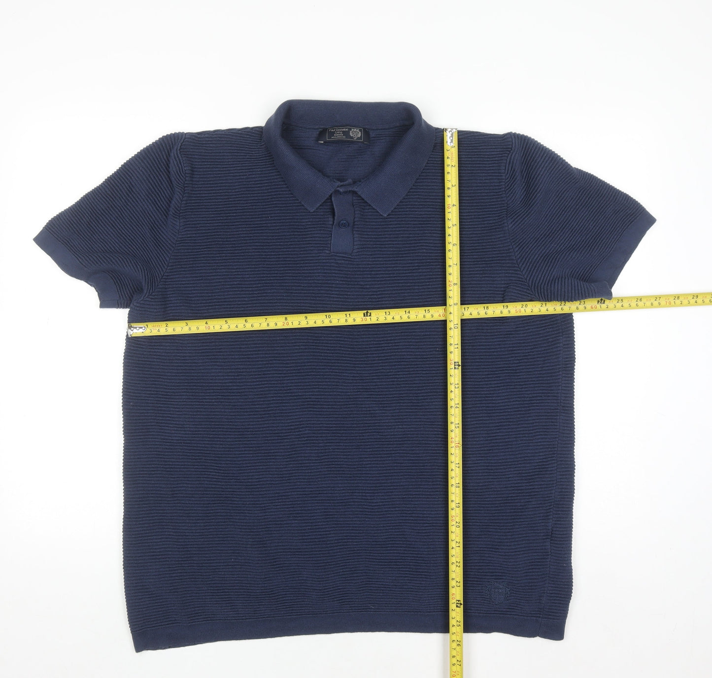 Paul Costelloe Men's Blue Cotton Knit Polo Shirt Size L