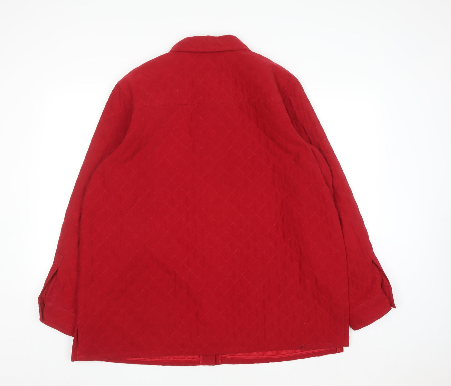 Talbots Women Red Quilted Mid-Length Jacket XL