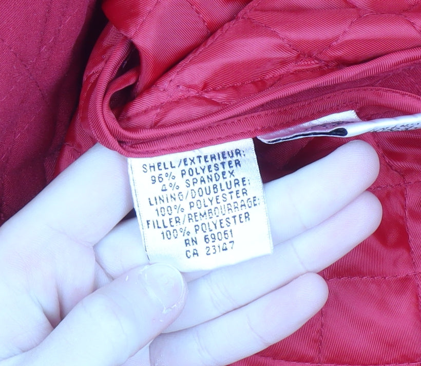 Talbots Women Red Quilted Mid-Length Jacket XL
