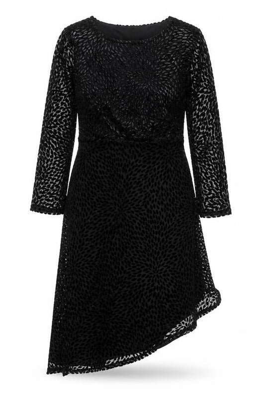 Monsoon Women Black Size 14 Sheath Knee Length Velvet Dress