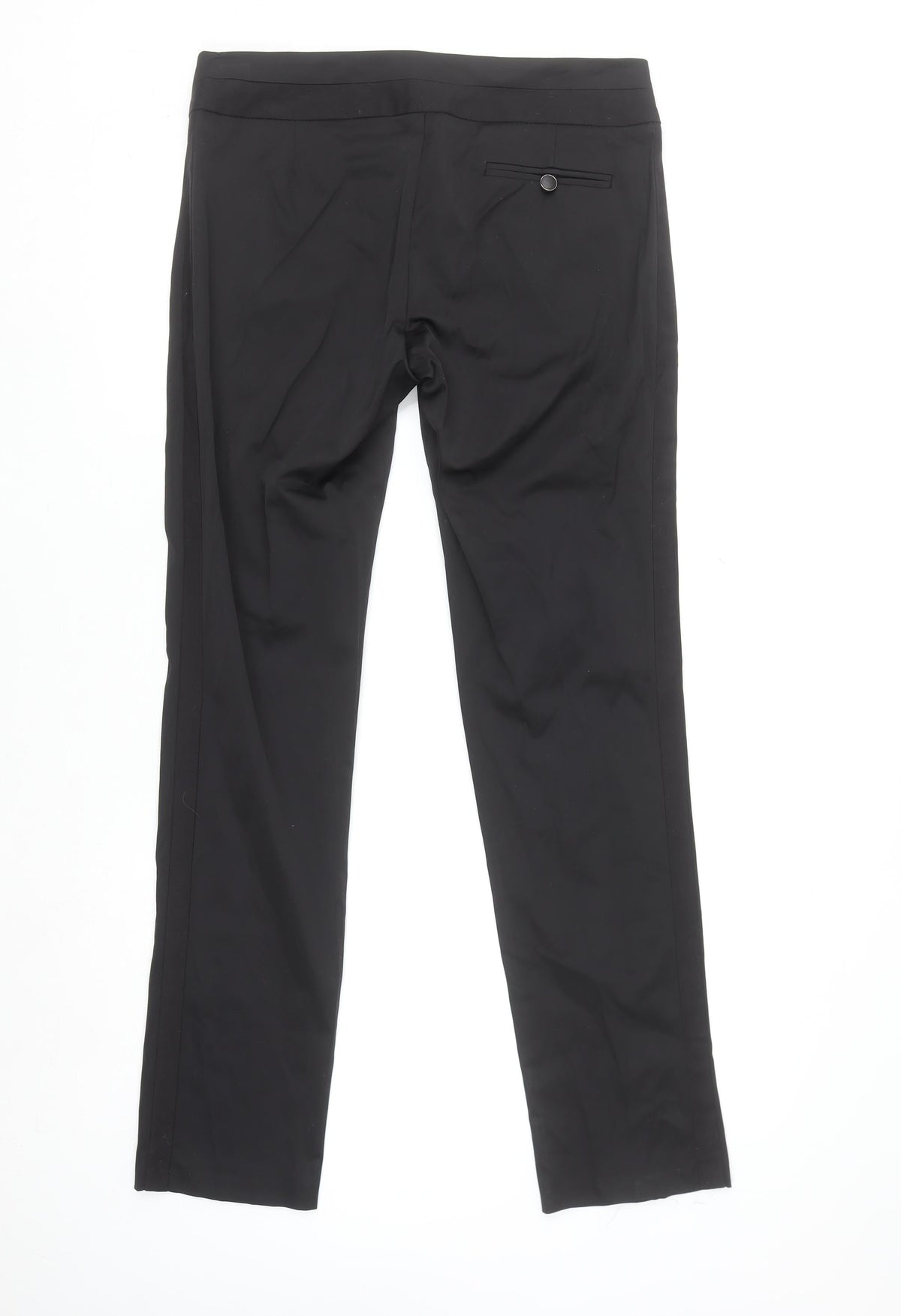 Oasis Women's Black Size 12 Slim Trousers Cotton Blend Workwear