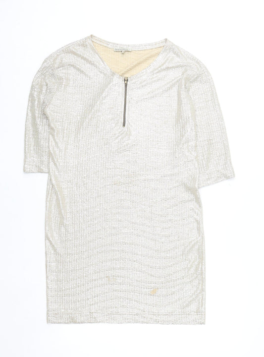 Scarlet Roos Women Gold Shift Party Dress Size S Half Sleeve