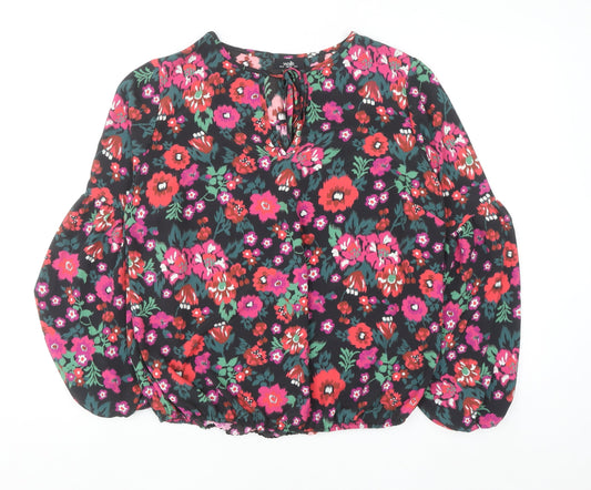Wallis Women’s Multicoloured Floral Long Sleeve V-Neck Tunic Blouse Size 12