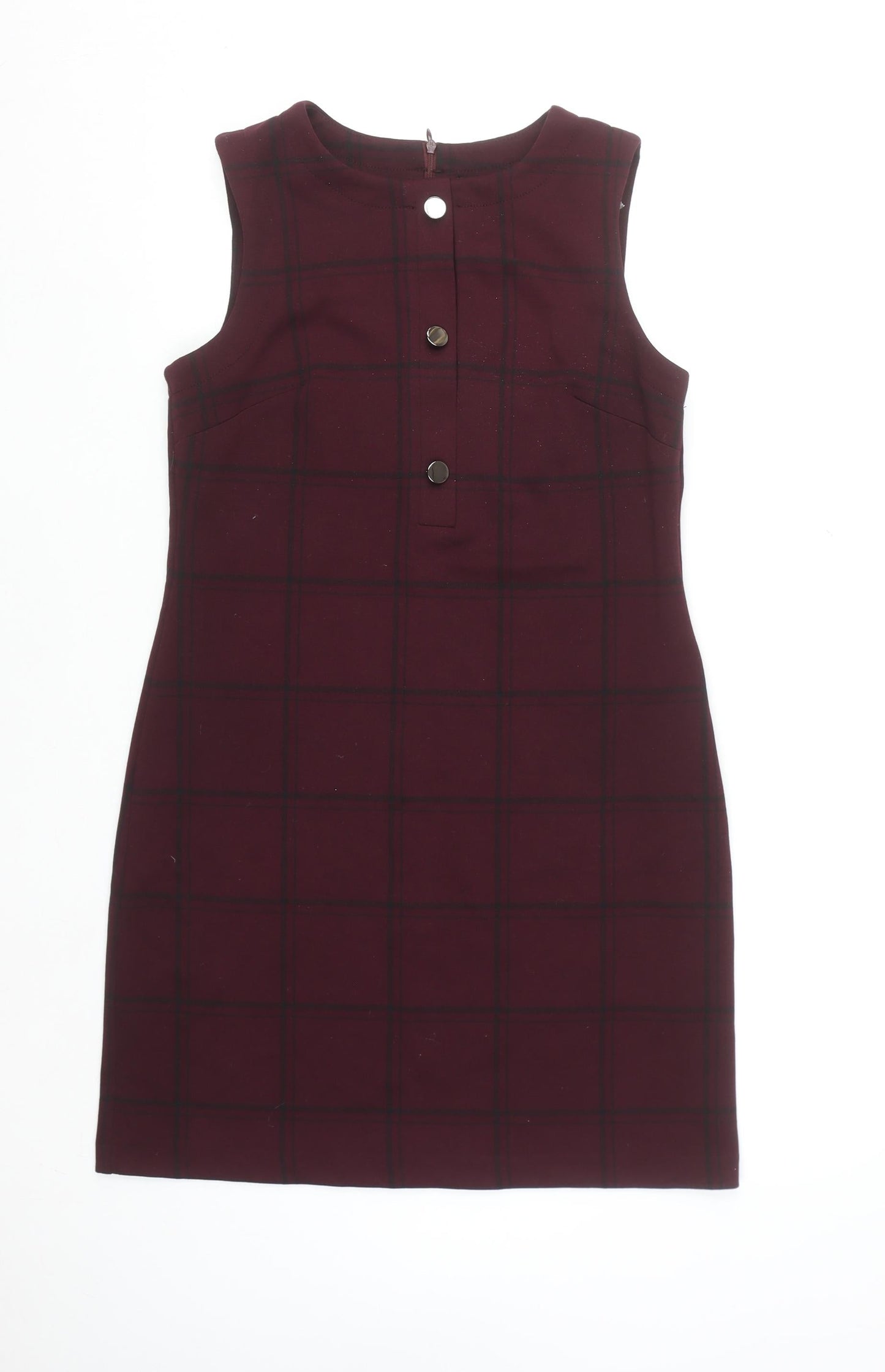 Dunnes Women Brown Check Sleeveless Pinafore Dress Size 10