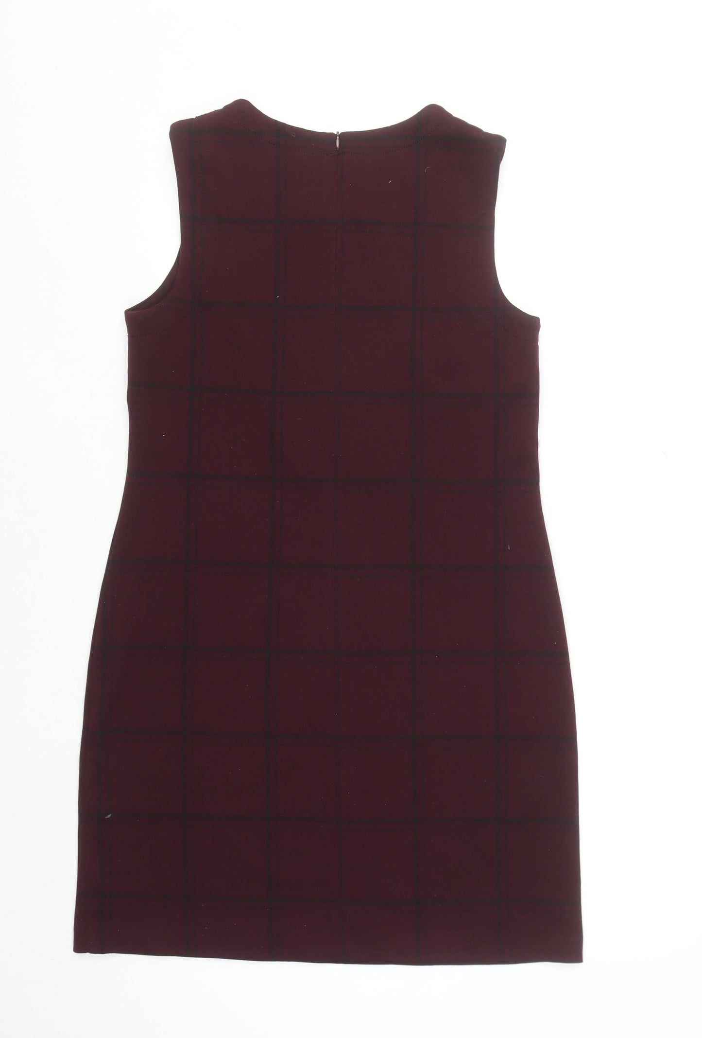 Dunnes Women Brown Check Sleeveless Pinafore Dress Size 10