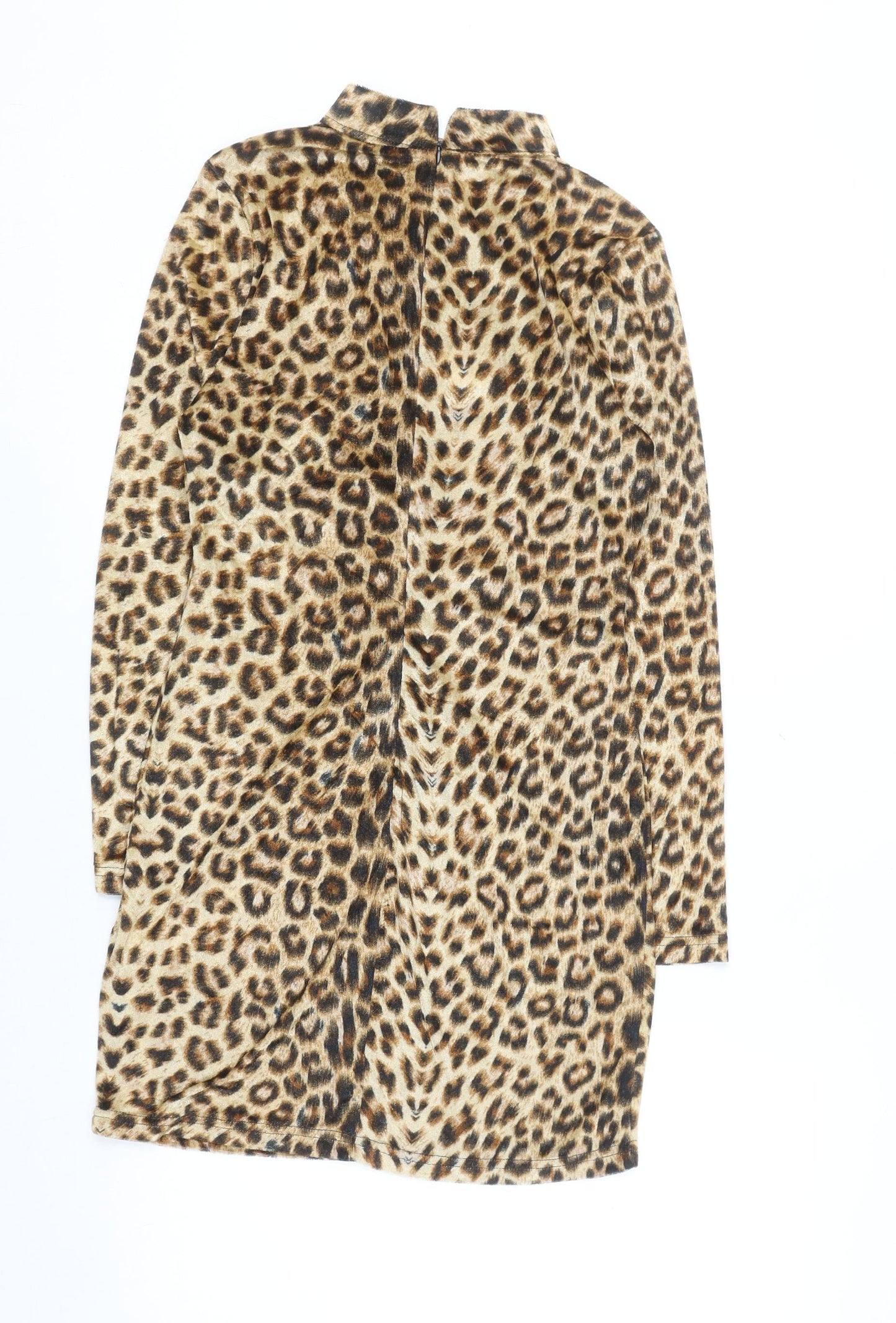 Parisian Women’s Brown Leopard Animal Print Bodycon Dress Size 12