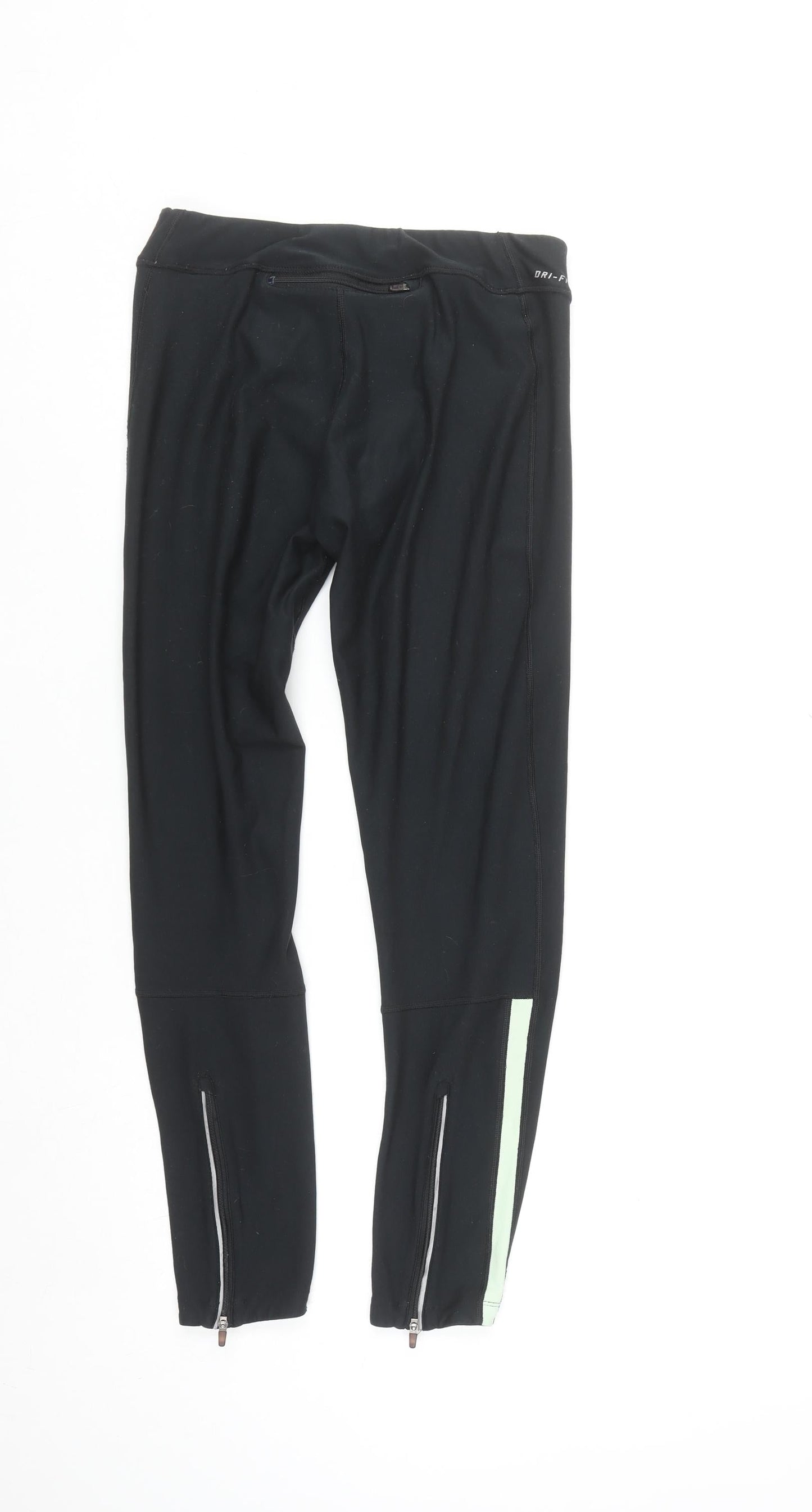 Nike Womens Black Dri-FIT Running Leggings Size S Ankle Zip