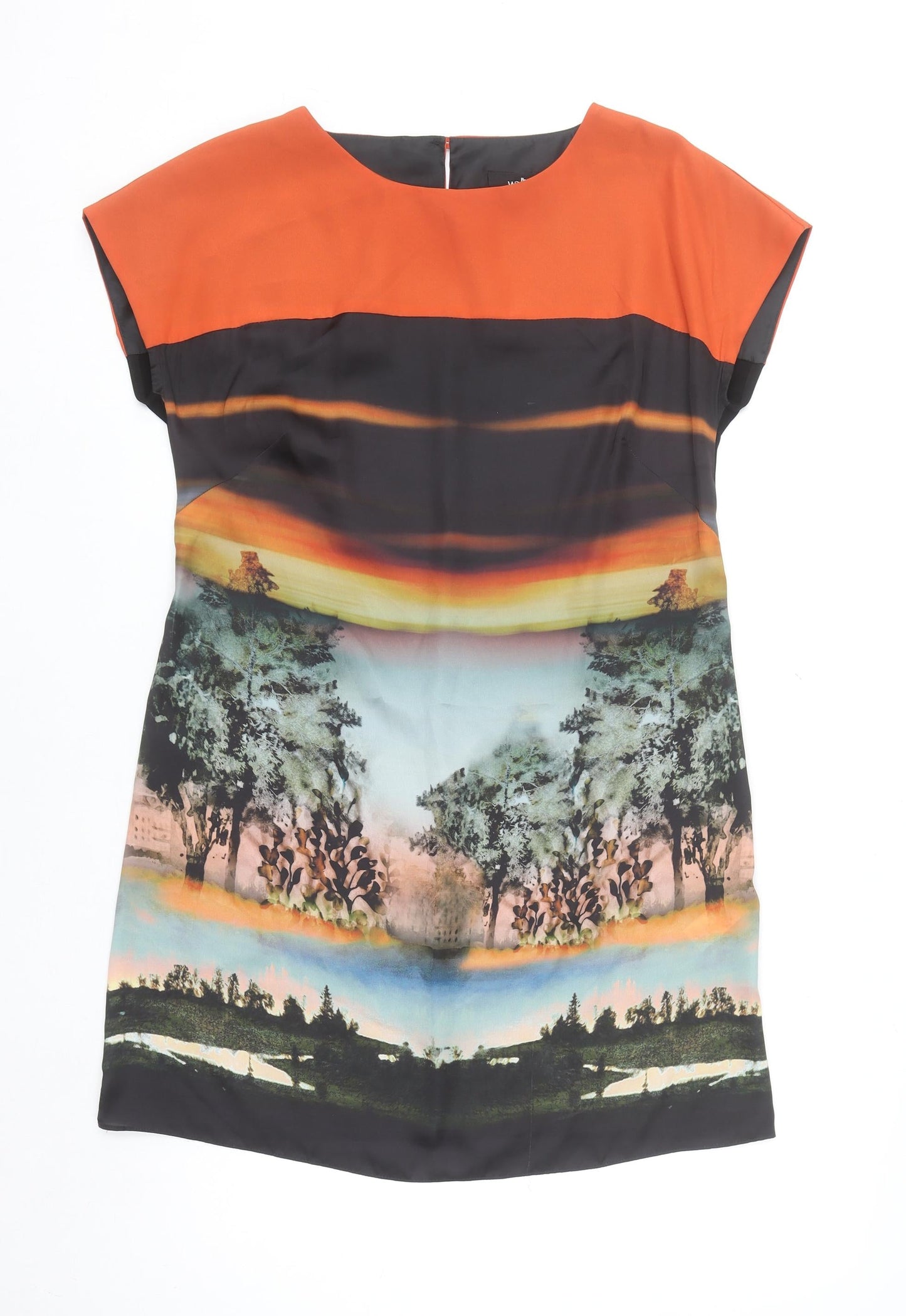 Wallis Women’s Multicoloured Shift Dress Size 12 Art Print Short Sleeve