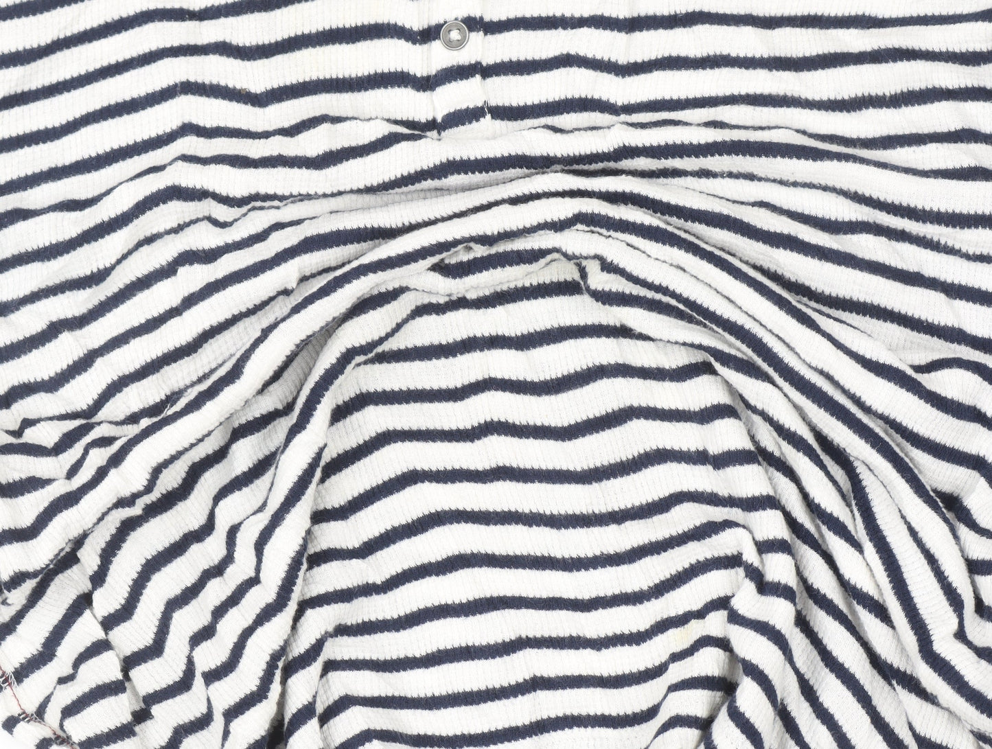 Fat Face Womens Blue White Stripe Henley Knit Jumper Size 16