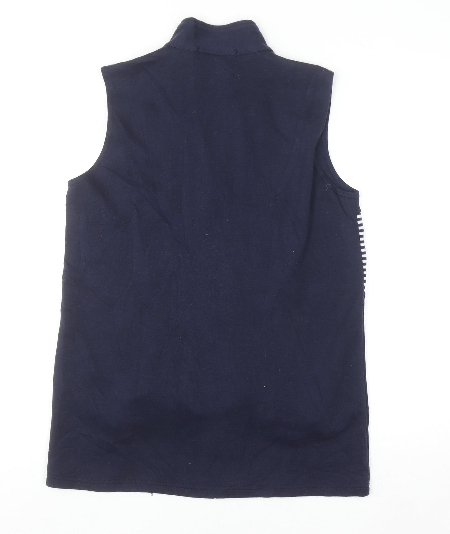 Alexara Women's Blue Striped Nautical Sleeveless Waistcoat Size S