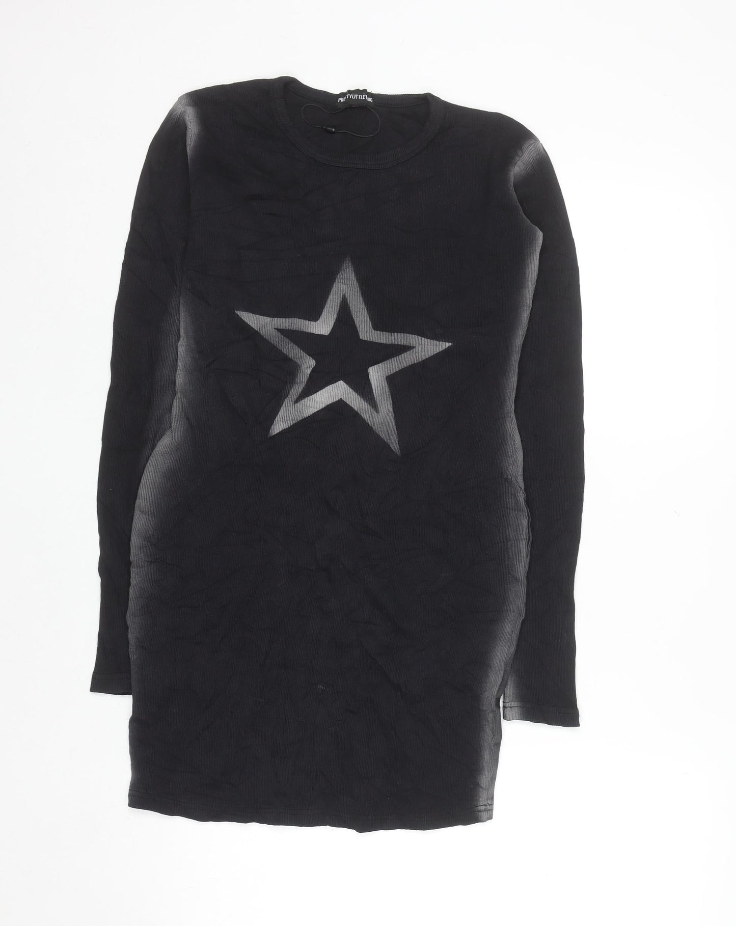 F&F Women’s Black Star Bodycon Jersey Dress Size 8