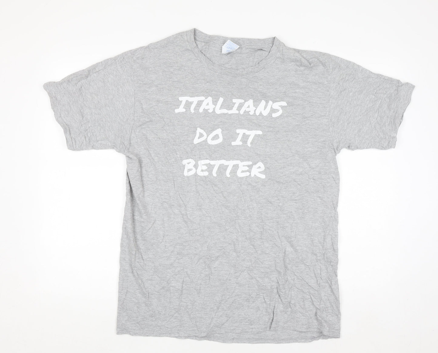 Port & Company Men's Grey 'Italians Do It Better' Graphic T-Shirt L