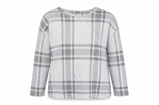 Marks & Spencer Women Grey Check Knit Pullover Jumper Size 16
