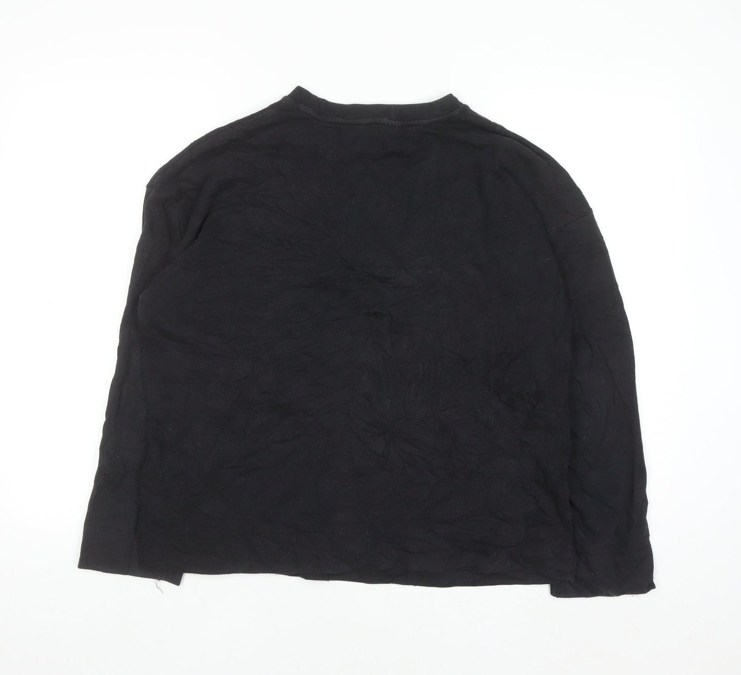 Forever 21 Women's Black Floral Embroidered Pullover Jumper Size M