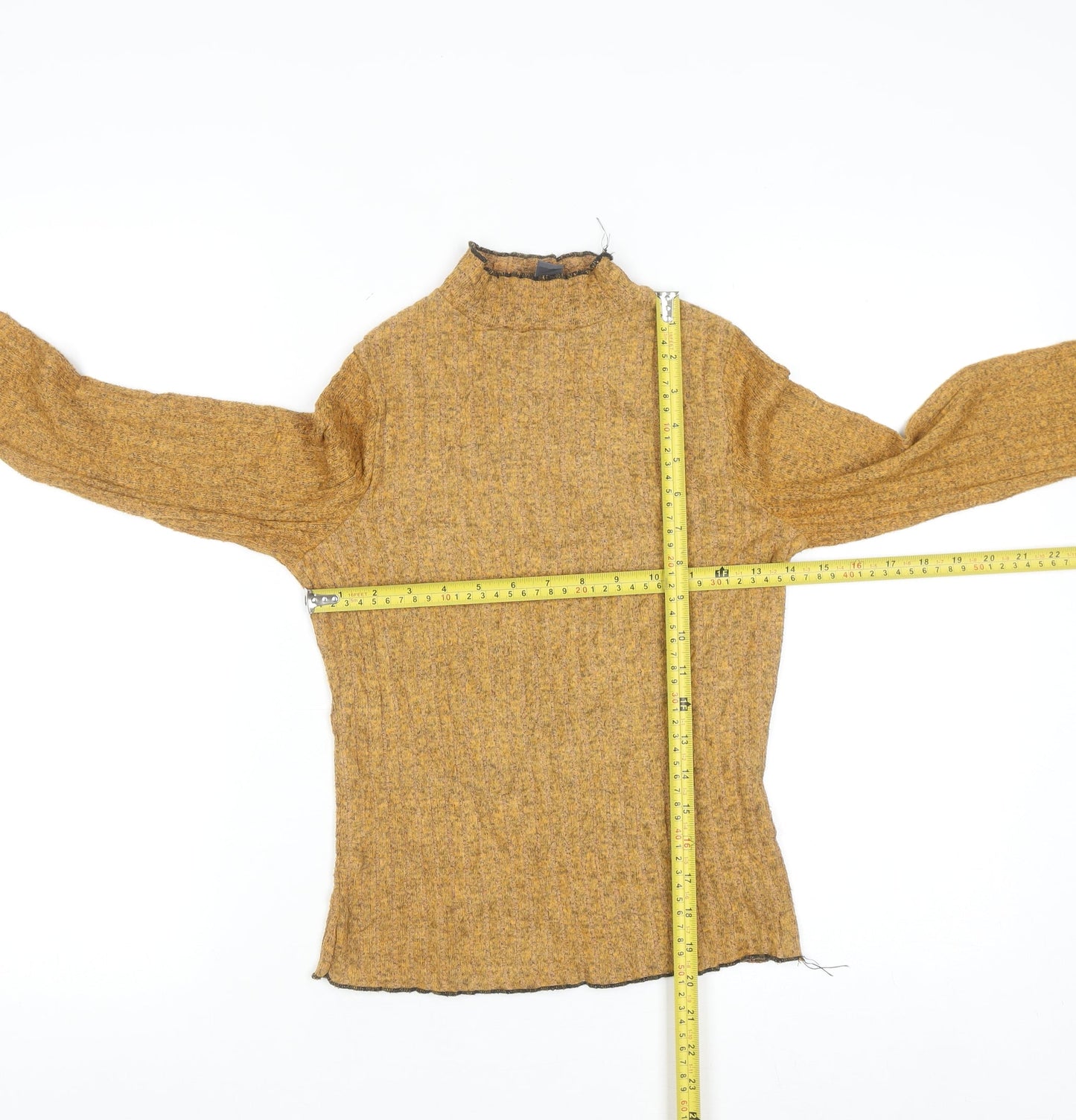Primary Womens Brown XS Mock Neck Wool Blend Jumper