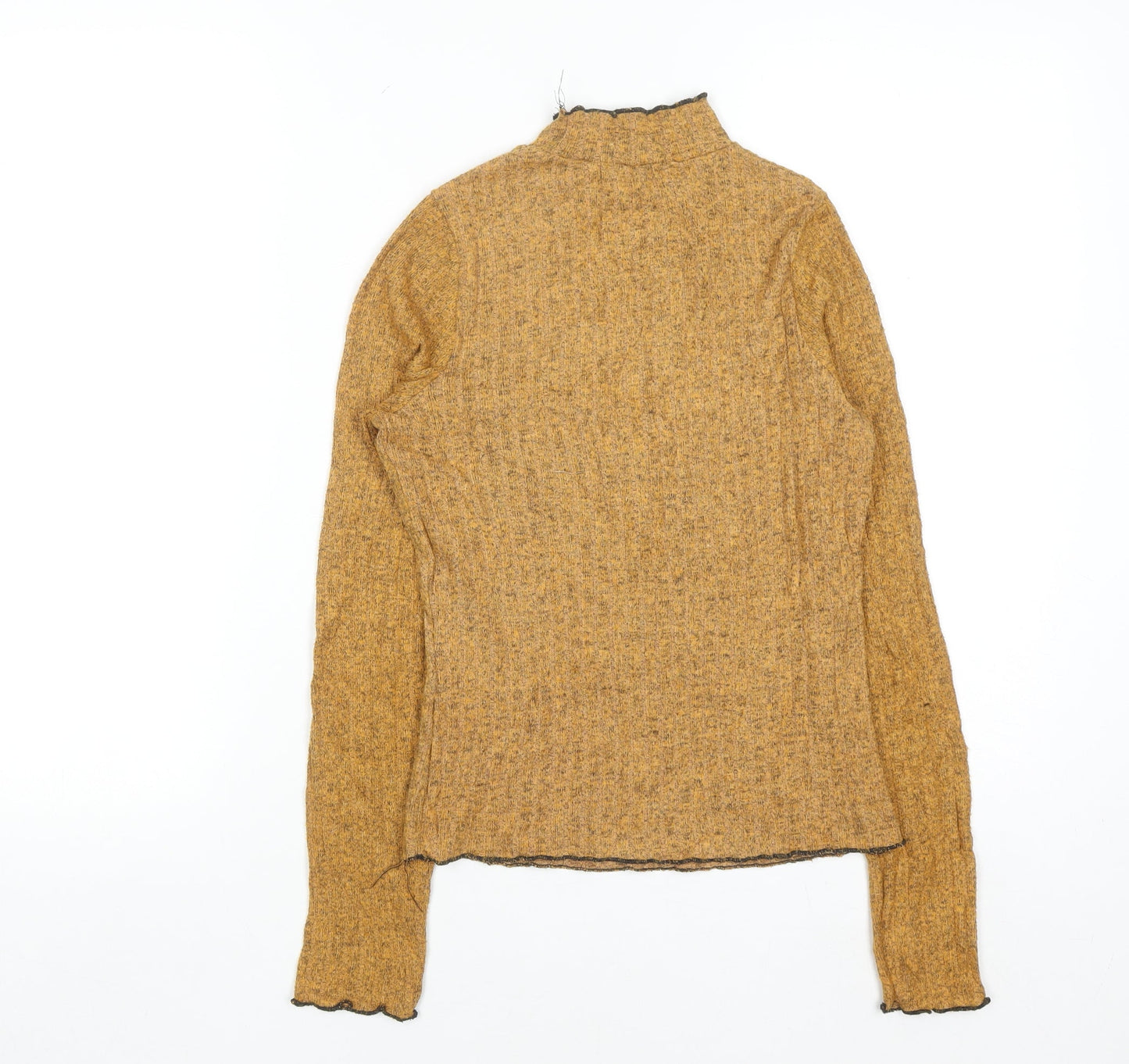 Primary Womens Brown XS Mock Neck Wool Blend Jumper