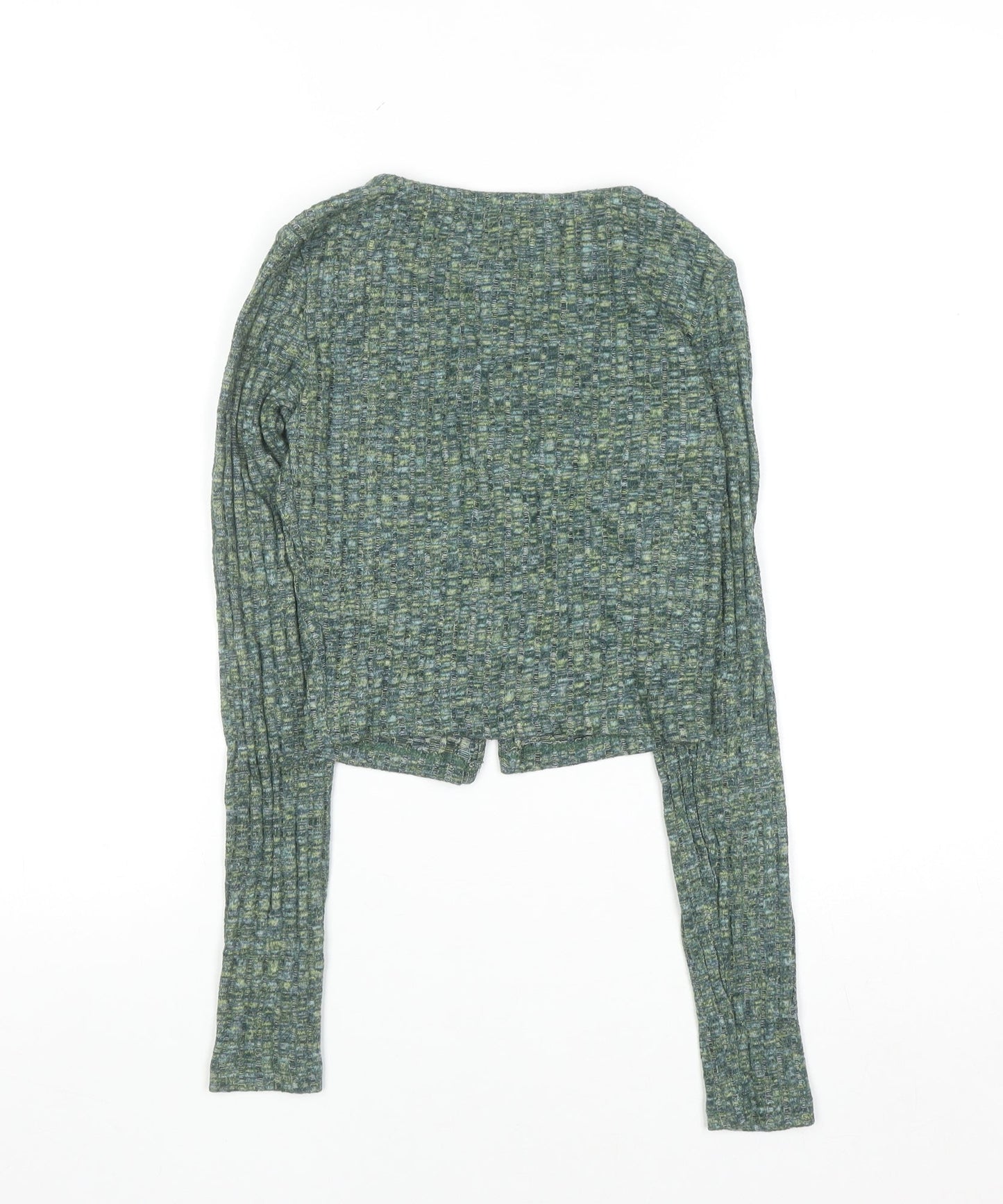 Pull&Bear Women's Green Knit Button Cardigan XS Slim Fit