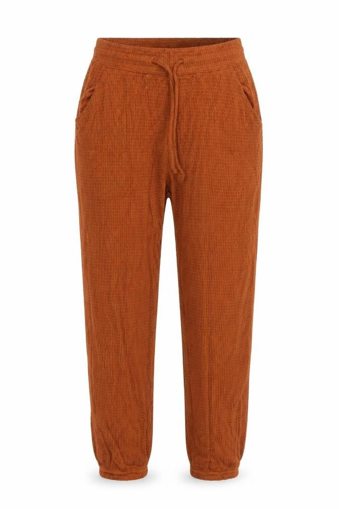 Gilly Hicks Womens Brown Cotton Waffle Jogger Trousers Size S