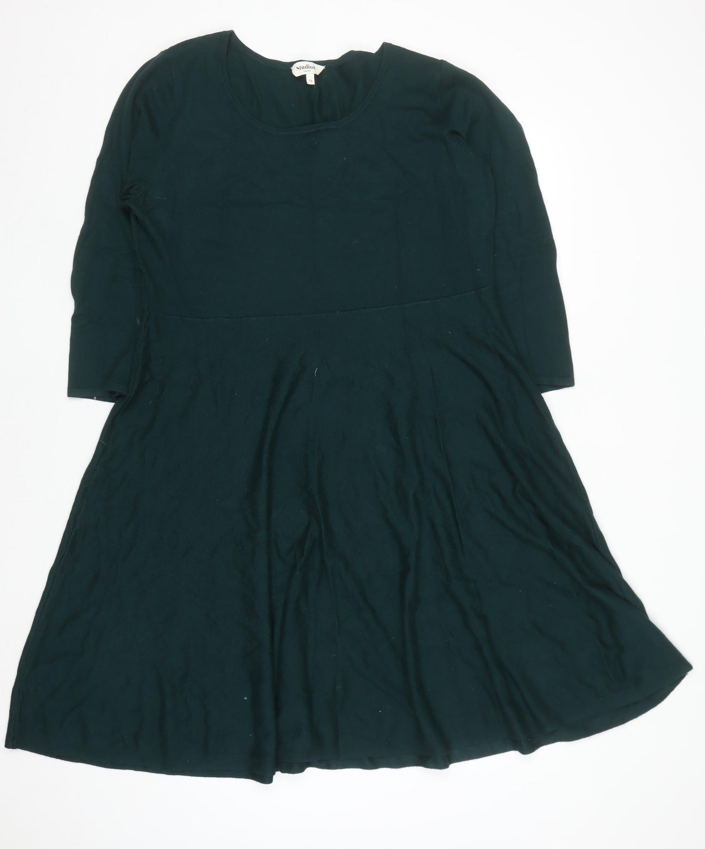 Studio 8 Women’s Green Fit & Flare Knit Dress Size 18