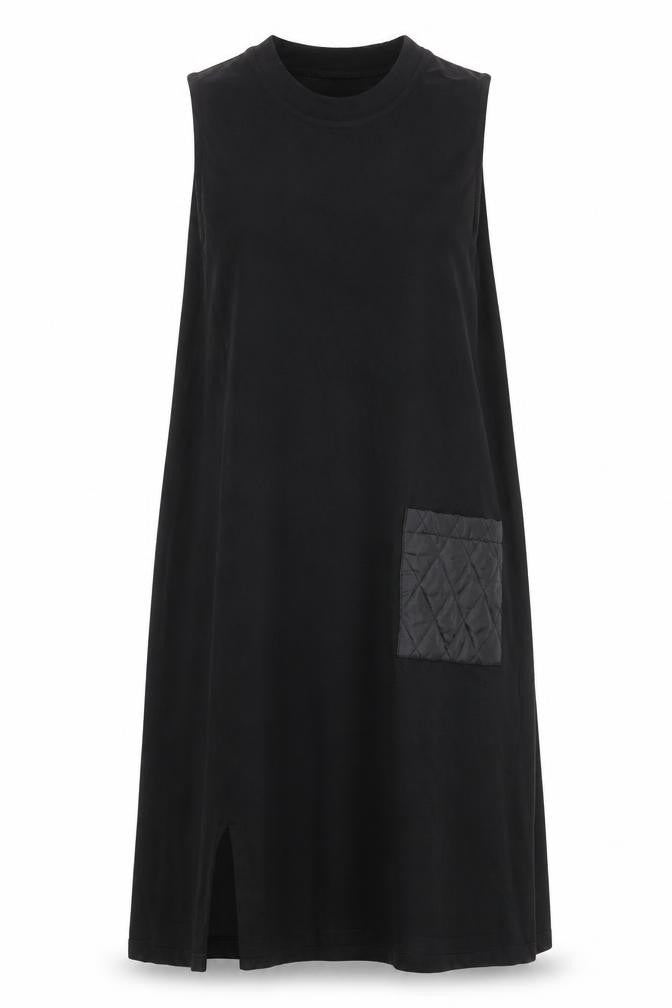 NO2MORO Women Black Midi Sleeveless Shift Dress S