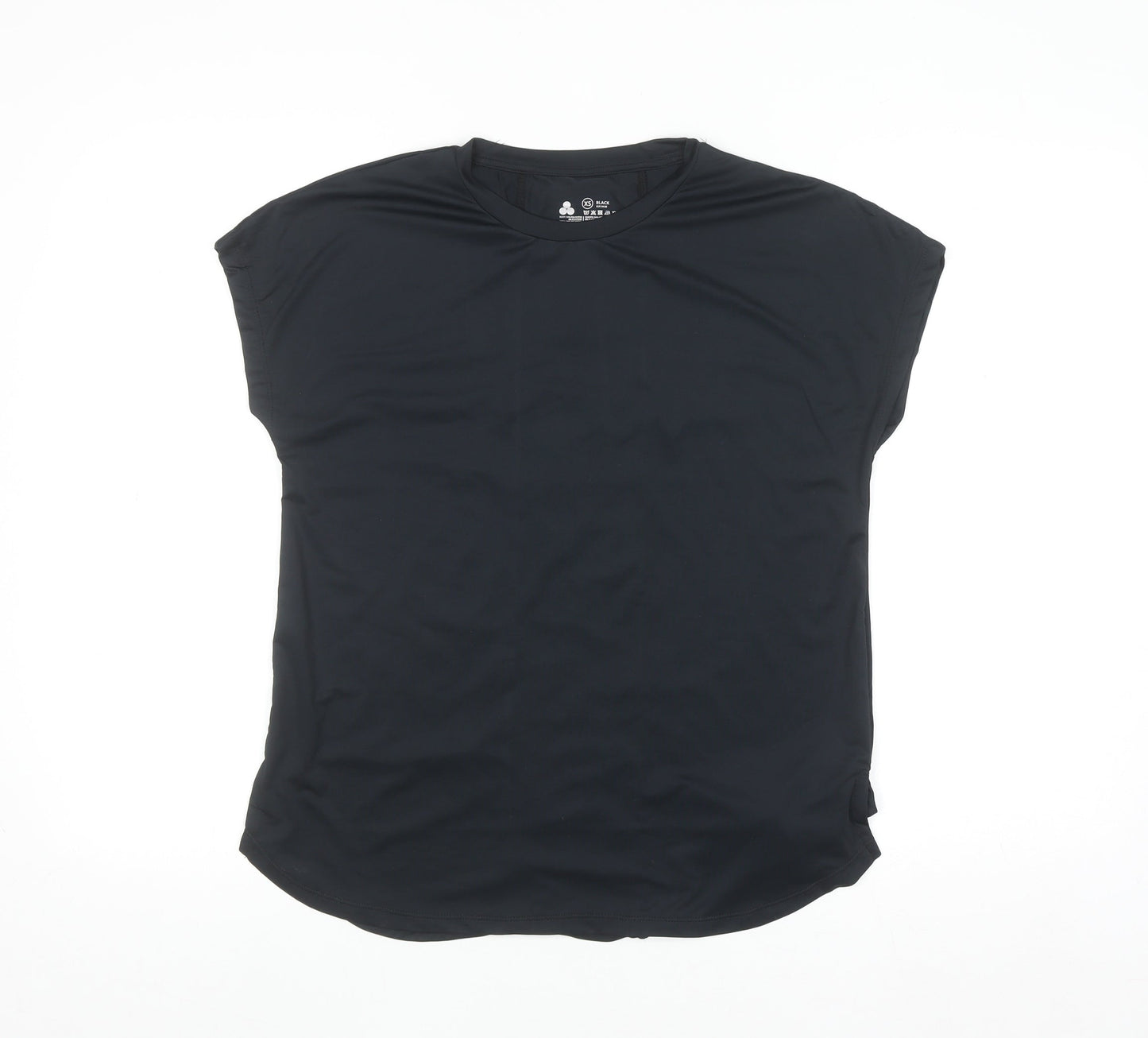 Dunnes Stores Womens Black XS Basic Short Sleeve Stretch T-Shirt