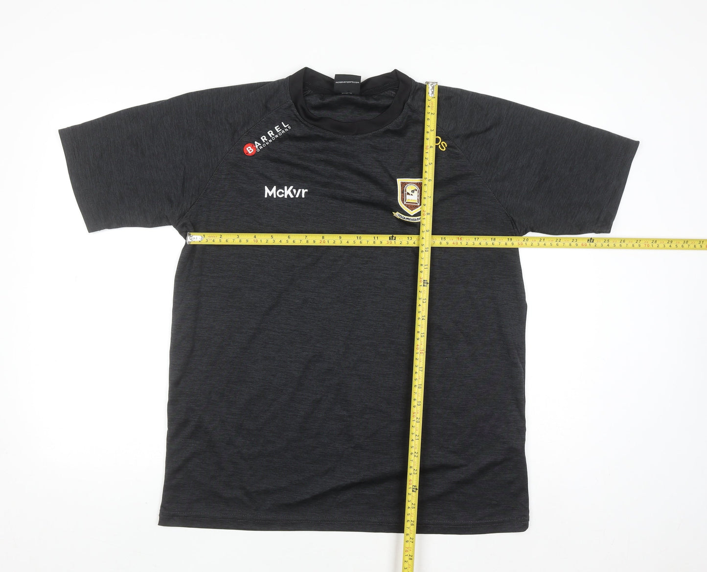 McKvr Men's Black Sports Crew Neck Short Sleeve T-Shirt L