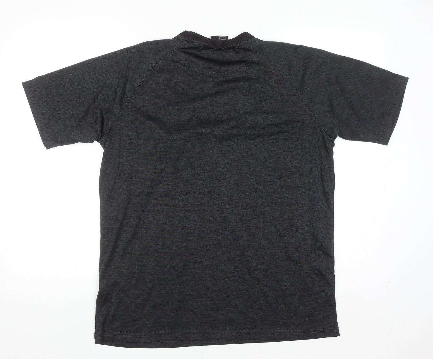 McKvr Men's Black Sports Crew Neck Short Sleeve T-Shirt L