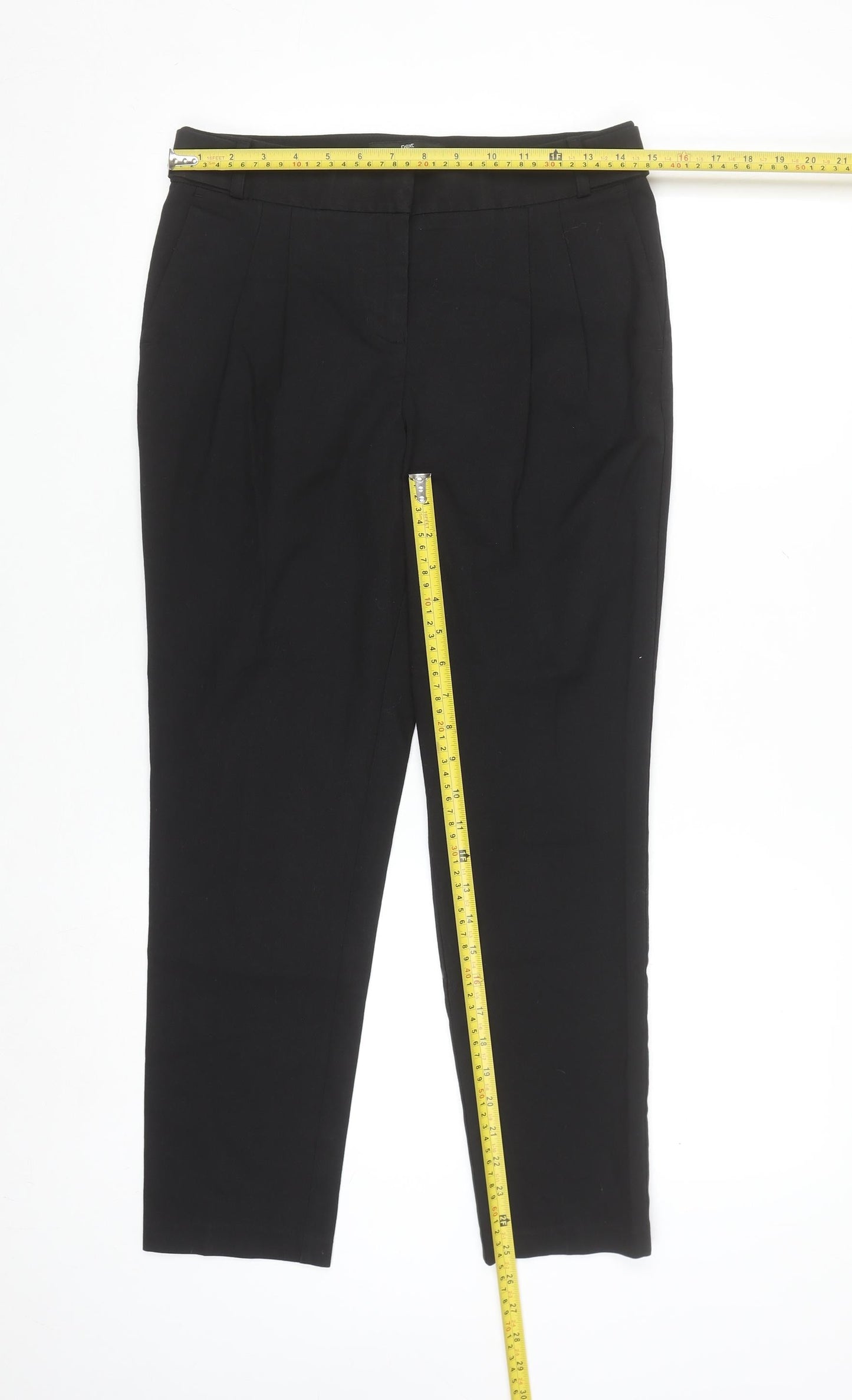 Next Women's Black Tailored Work Trousers Size 8R Slim Fit
