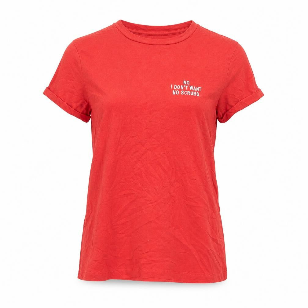 Lyrics by Ink Women's Red Cotton Music Print T-Shirt Size 4