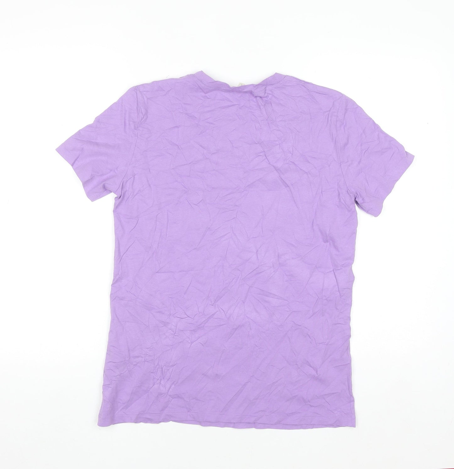 Jigsaw Women's Purple Cotton Short Sleeve Basic T-Shirt S