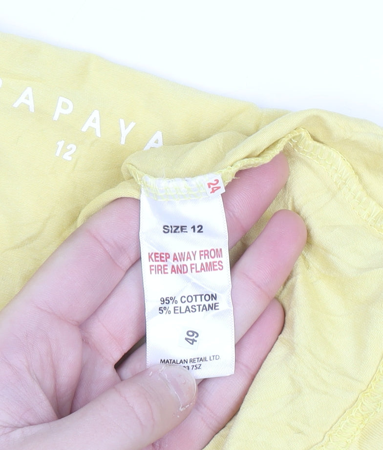 Papaya Women's Yellow Camisole Tank Top Size 12 Cotton Blend