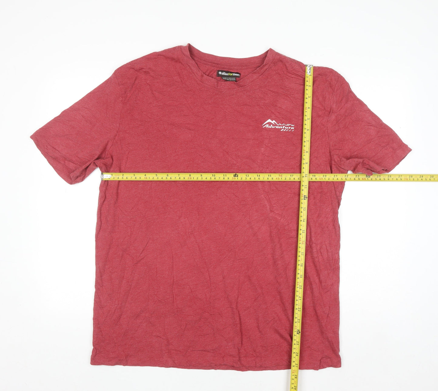 Atlas For Men Red XL Adventure Print Crew Neck T-Shirt