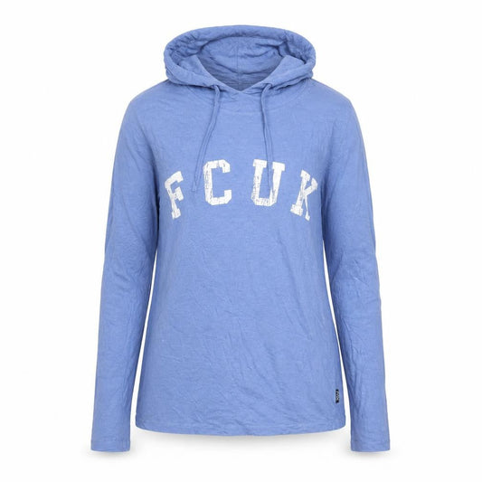 French Connection Women's Blue Graphic Pullover Hoodie Size M